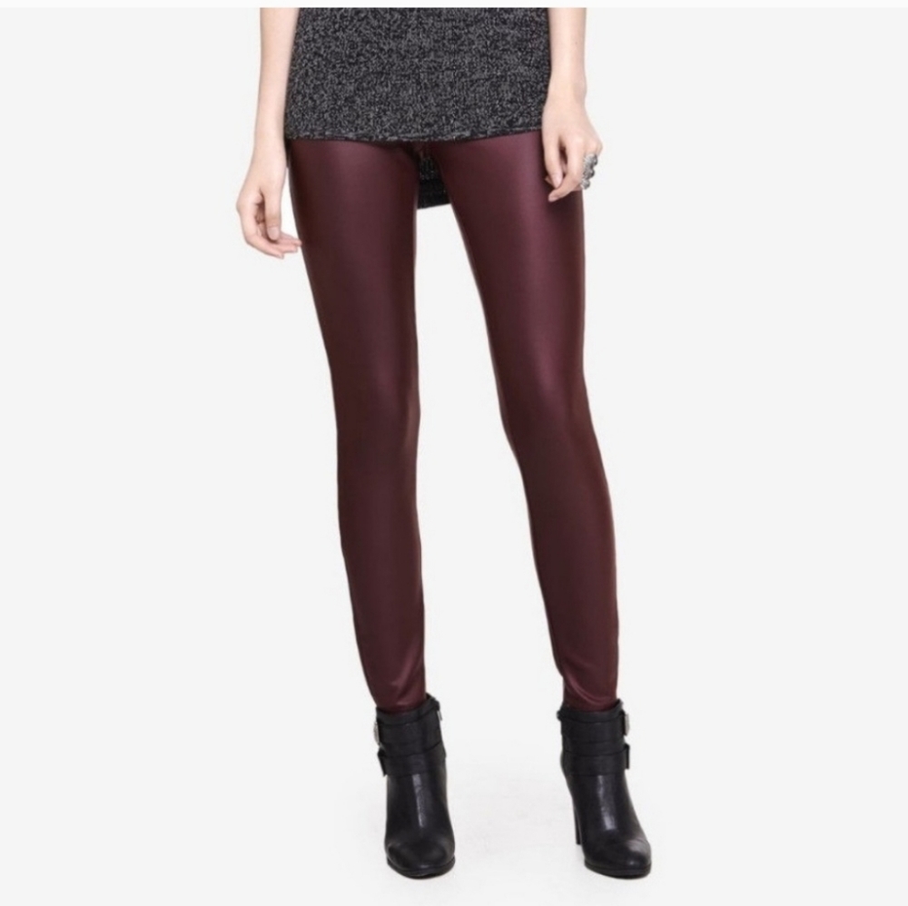 Express Deep Red Leggings